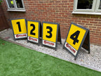 A complete set of Cycling Magazine sponsored Velodrome lap boards