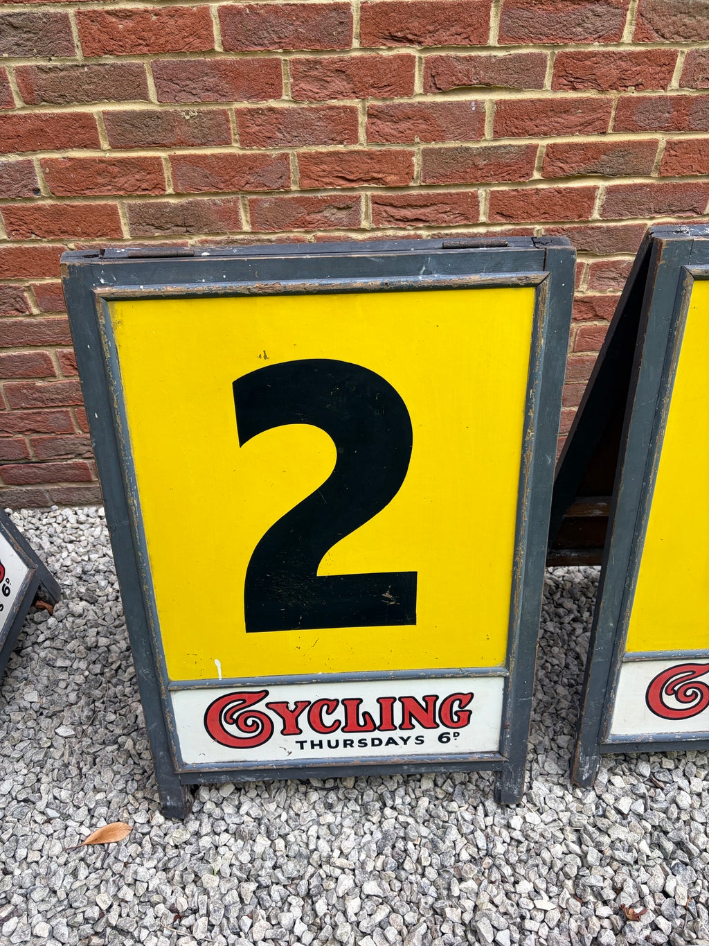 A complete set of Cycling Magazine sponsored Velodrome lap boards