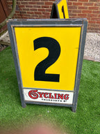A complete set of Cycling Magazine sponsored Velodrome lap boards