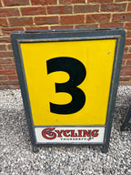 A complete set of Cycling Magazine sponsored Velodrome lap boards
