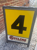 A complete set of Cycling Magazine sponsored Velodrome lap boards