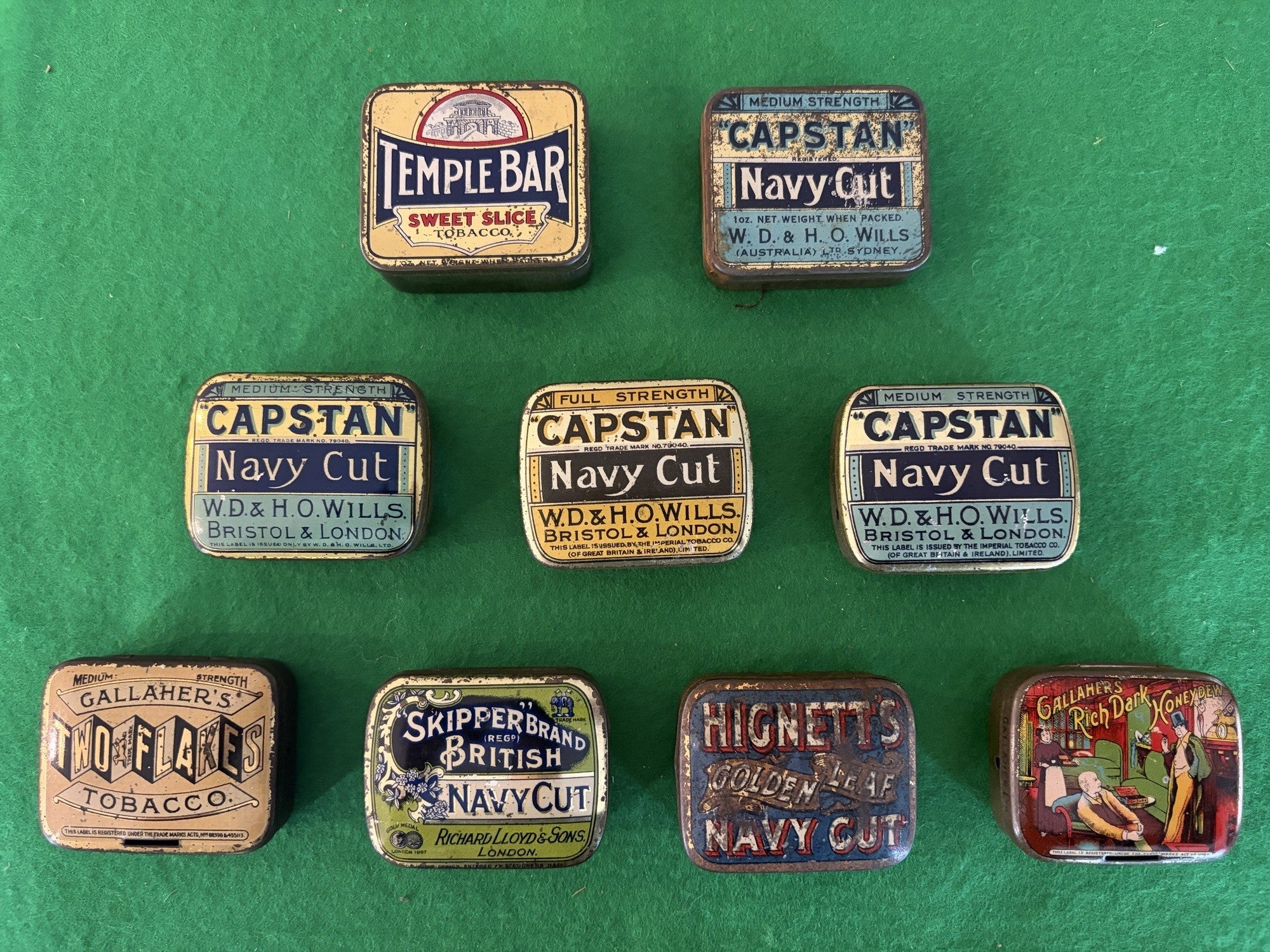Selection of 1oz pocket tobacco tins (Price Range £20 -£50)