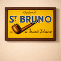 Ogdens St Bruno Reverse-printed glass advert